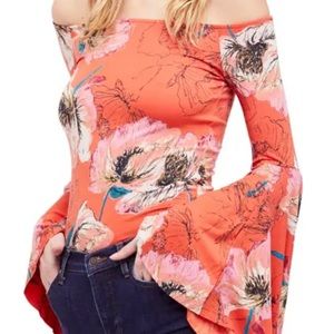 Free People Off Shoulder Top with Bell Sleeve